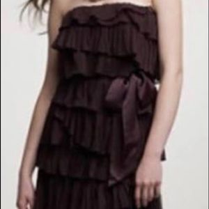 J Crew ruffled strapless dress purple size 10 new